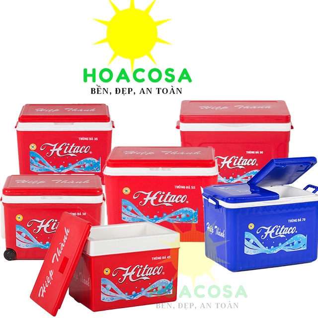 Thùng Đá Nhựa 35L,38L ,45L, 50L, 55L, 65L, 70L- Hitaco, Nhựa Hiệp Thành, Có Vòi Xả, Giữ Đá Lâu- Đồ Gia Dụng Hoacosa