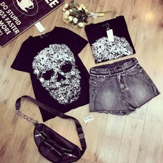 Áo thun đầu lâu cực hot chất cotton 4 chiều