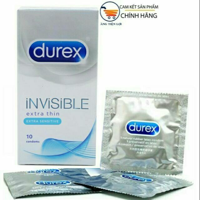 Durex Invisible Extra Thin New cực siêu mỏng (hộp 10 bao)