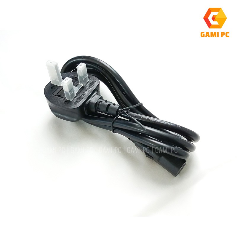 Dây nguồn máy tính PC 3 chấu 13A 250V 1.5m chuẩn Anh nối đất có cầu chì chống chịu siêu tốt 1014PC