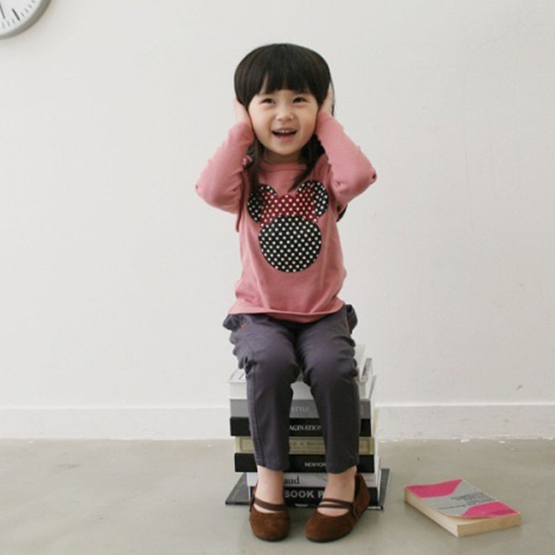 Áo Tay Dài Cổ Tròn Cho Bé Gái