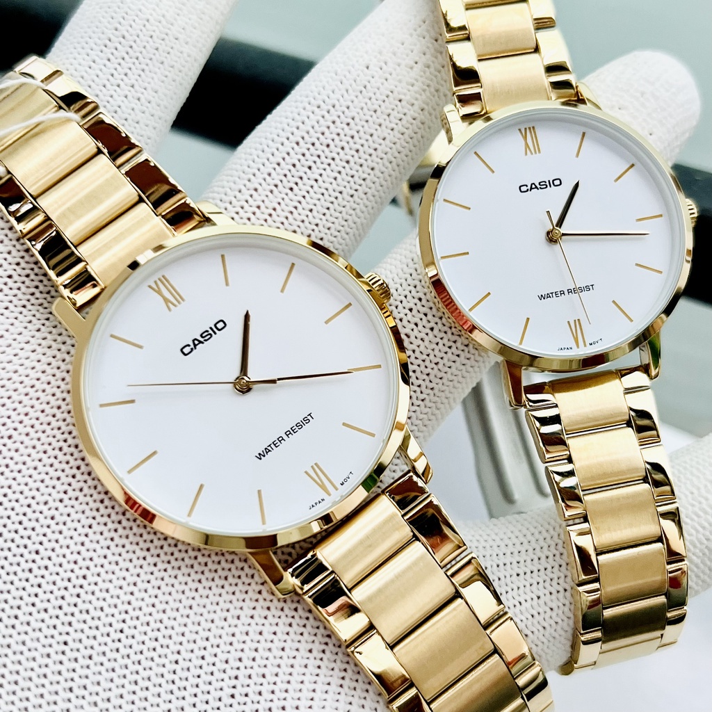 Đồng hồ Nam Casio MTP-VT01G-7B, đồng hồ chính hãng, dây vàng mặt trắng