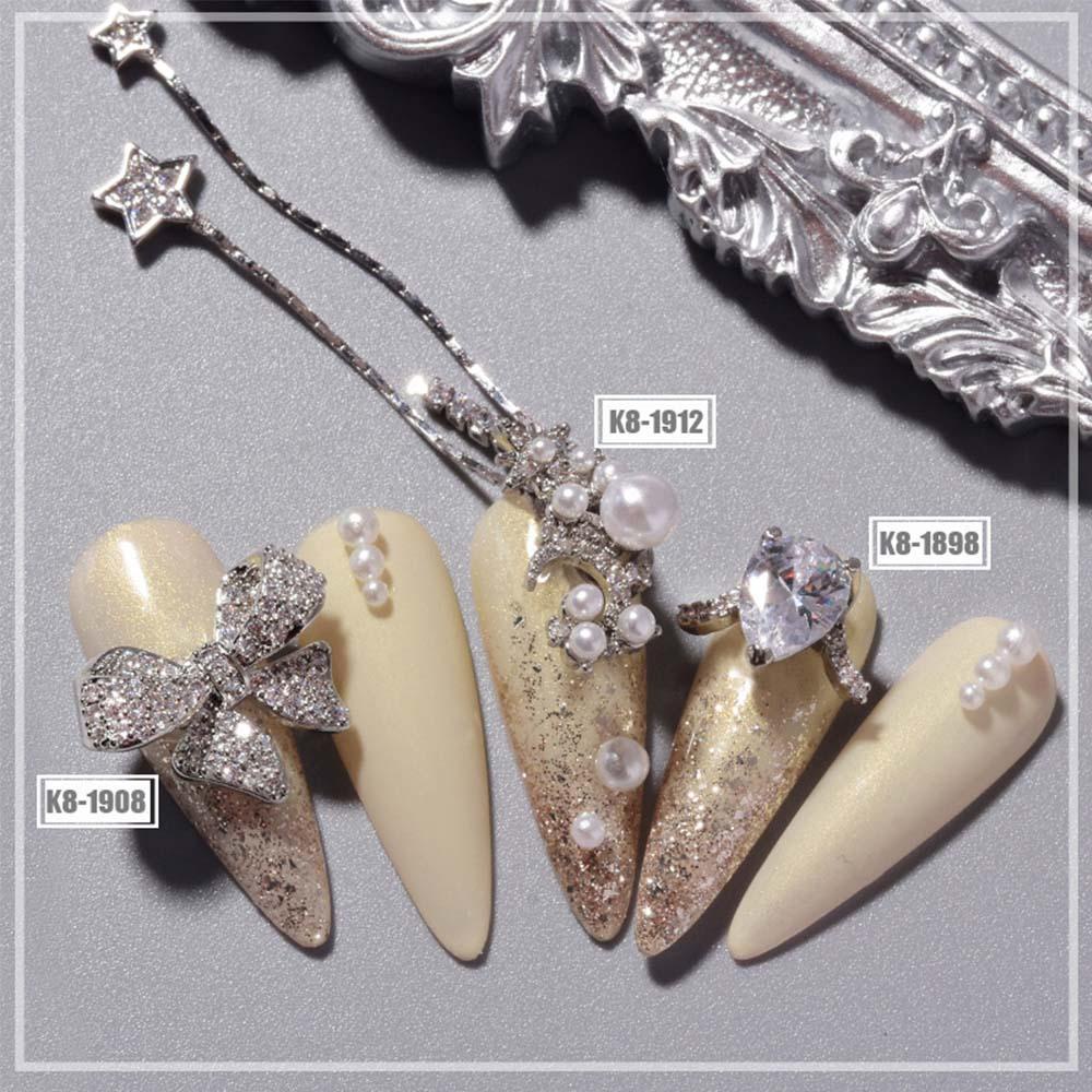 MIQUEL Phụ Kiện Trang Trí Móng Tay 3D Hình Cánh Và Nơ Xinh Xắn
