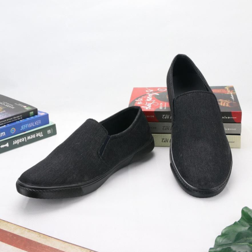 Rẻ Nhất TT Giày lười vải nam full đen DD212 Shop ĐỊCH ĐỊCH 1