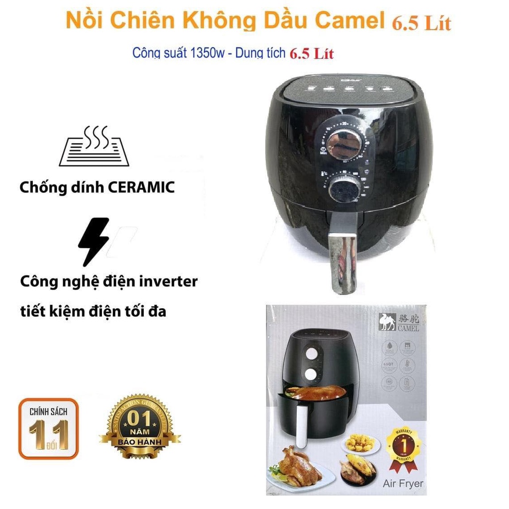 SALE SỐC Nồi chiên không dầu camel dung tích 5Lvà 6L  chính hãng (Shopgiadung102)
