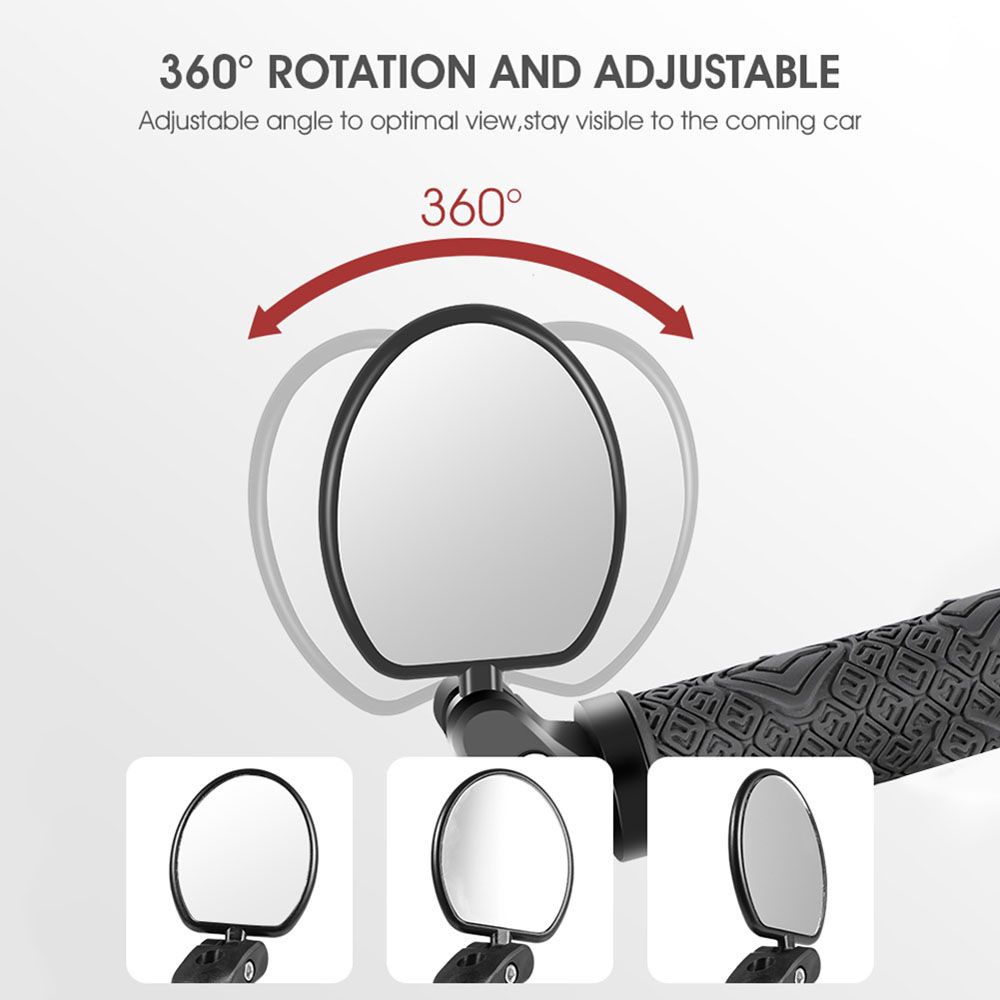 Gương Chiếu Hậu Phản Quang Xoay 360 Độ Gắn Tay Lái Xe Đạp Leo Núi