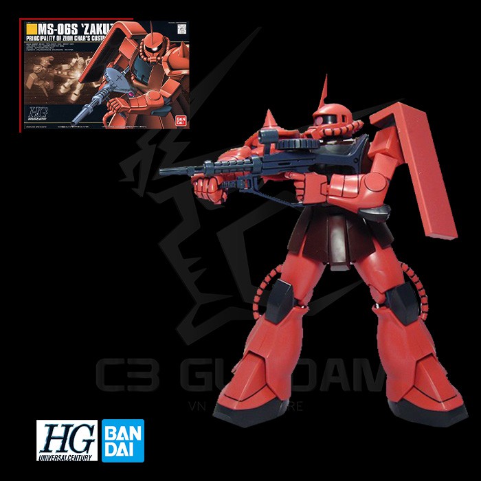 MÔ HÌNH GUNDAM BANDAI HG 032 1/144 MS-06S ZAKU II HGUC GUNDAM UNIVERSAL CENTURY