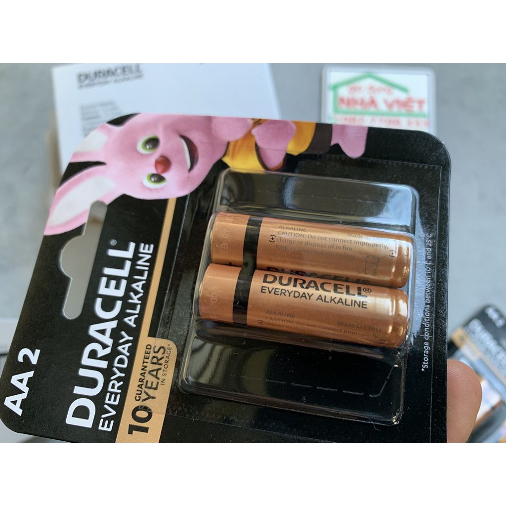 Vỉ 2 pin tiểu Duracell Everyday Alkaline AA LR6 MN1500 1.5V chính hãng