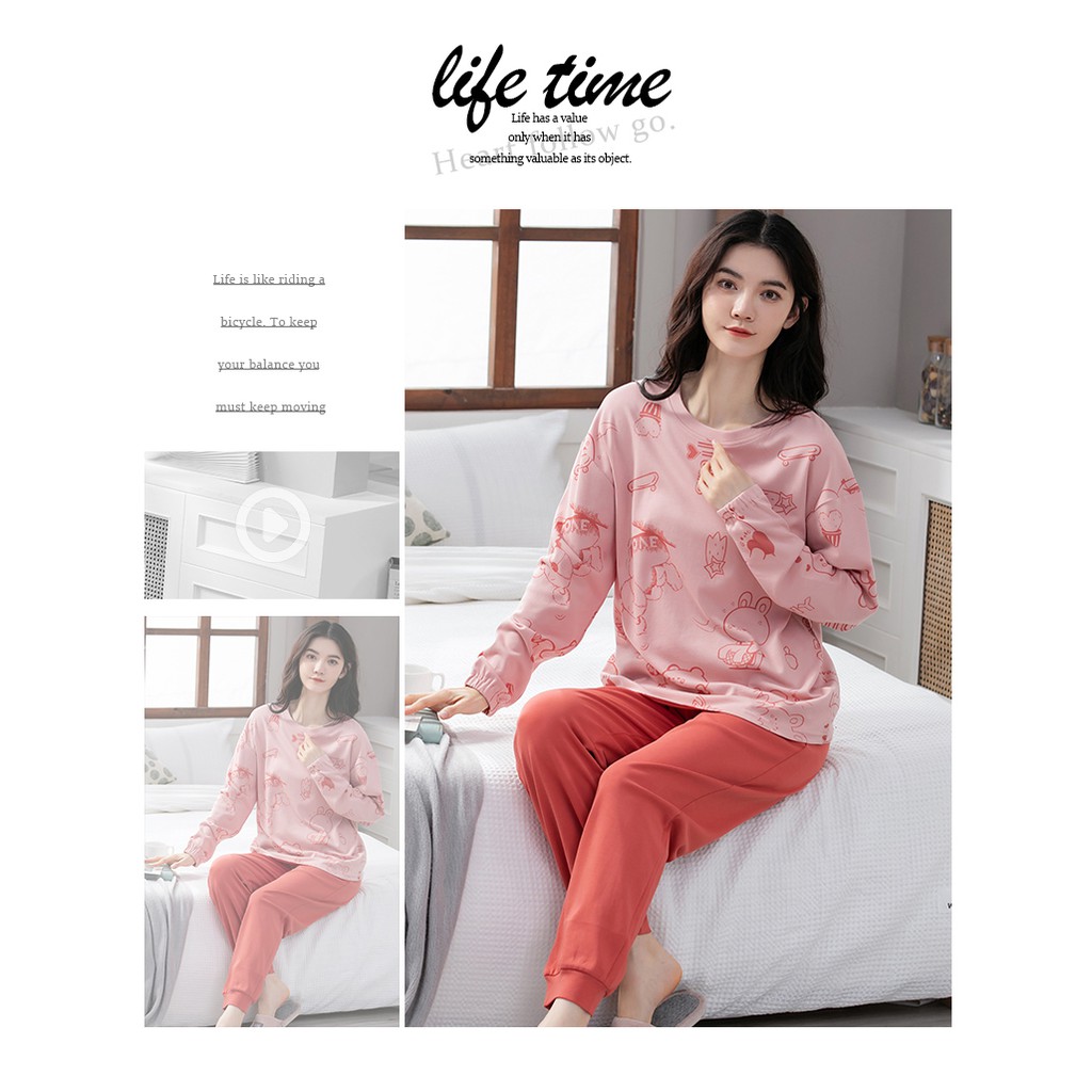 Đồ mặc nhà nữ thu đông chất cotton mịn đẹp - MH5126