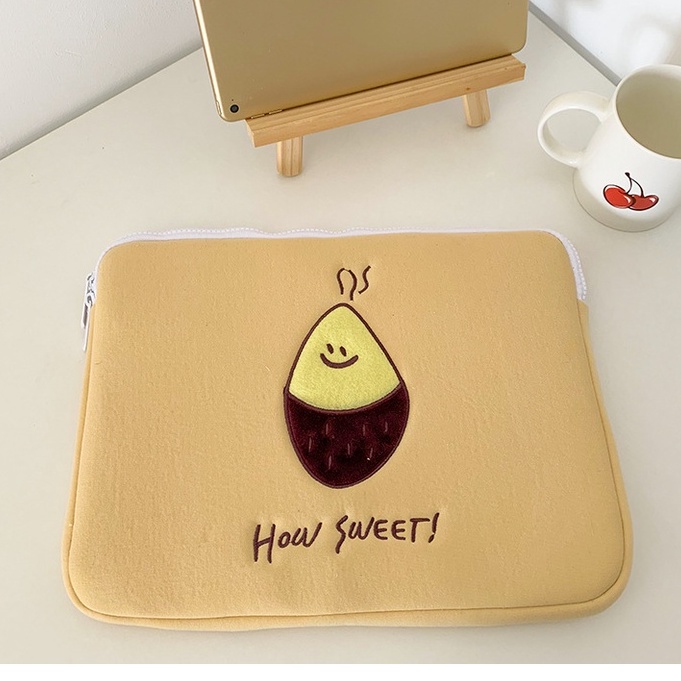Túi Đựng Máy Tính Bảng  Thêu Họa Tiết Khoai Tây Thiết Kế Dễ Thương Kiểu Hàn Quốc 10/11/13/15 inch