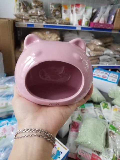 Nhà ngủ sứ mèo ngang size lớn 12x9 (vừa 1 bear)