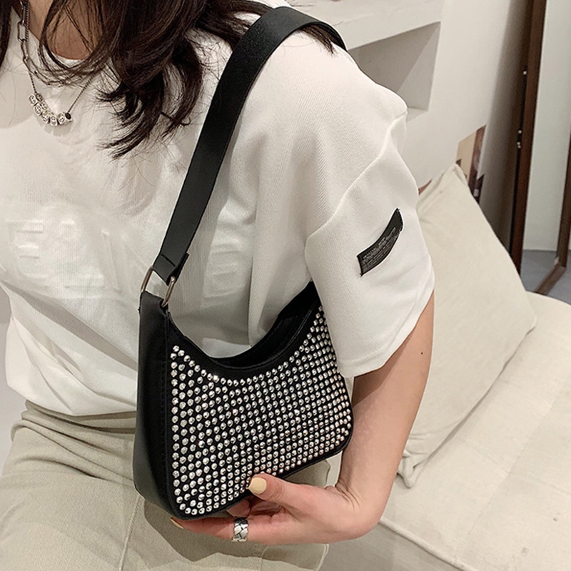 Túi đeo xách tay đính kim cương sáng cổ điển thời trang Hàn Quốc dành cho nữ