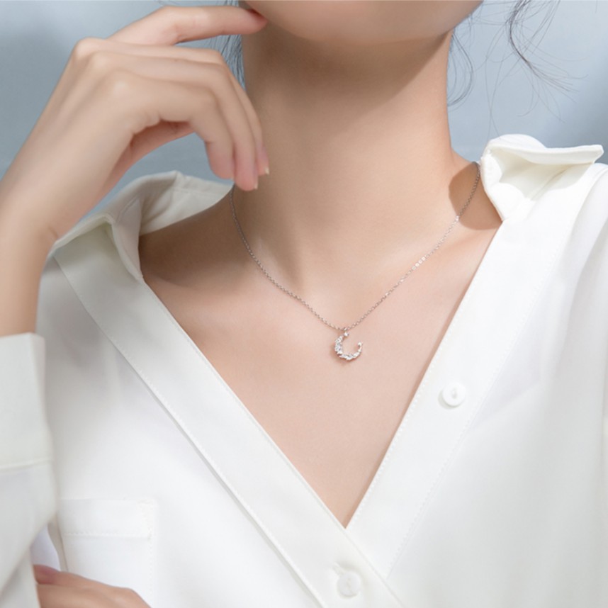 [Mã FAJGT8 giảm 15% đơn 99K] Dây chuyền vòng cổ 💋Freeship Hoàn xu bạc nữ s925 trăng khuyết | BigBuy360 - bigbuy360.vn