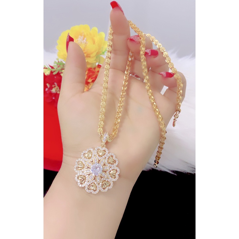 Dây chuyền nữ mạ vàng or bạch kim mẫu mới 1210201 - Mang đi chơi, đi tiệc cực đẹp