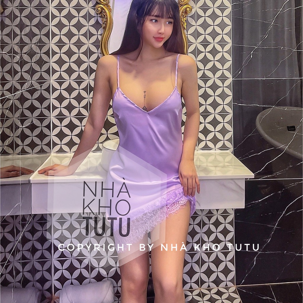 Đầm ngủ Lụa Latin Hàng Châu TuTu S010