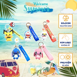 Móc chìa khoá in hình Pokemon chất liệu Silicon cao cấp mẫu 2021