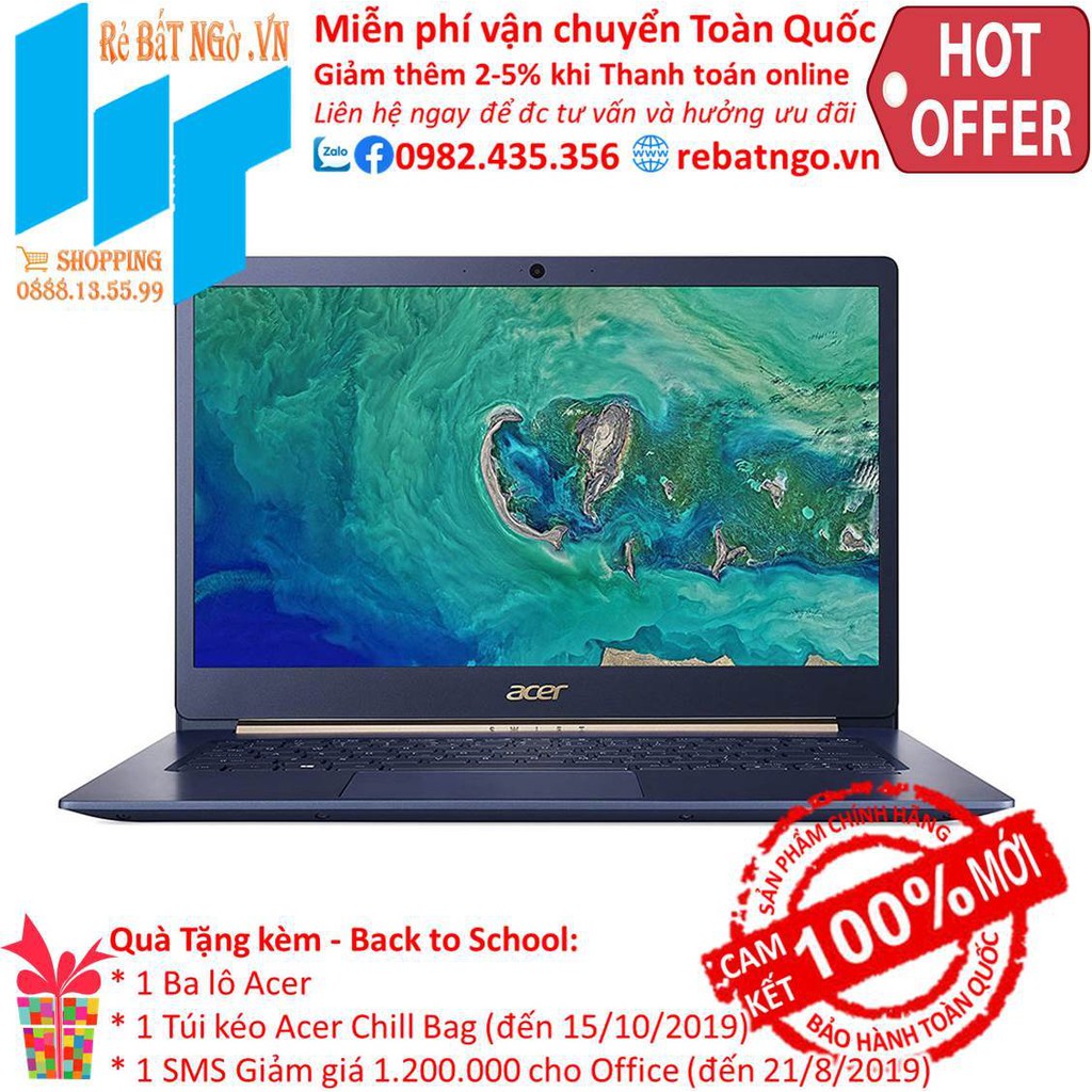 Laptop Acer Swift 5 SF514-53T-58PN NX.H7HSV.001 14 inch FHD_i5-8265U_8GB_256GB SSD_UHD 620_Win10_1 kg | WebRaoVat - webraovat.net.vn