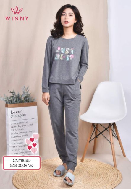 Bộ mặc nhà Winny cotton dài tay Thu Đông CNY804D giá 548.000đ