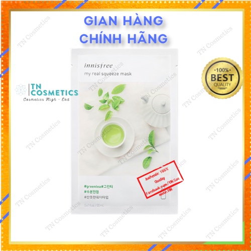 [Mã ICBBACK1219 hoàn 20K xu đơn 0Đ] Mặt nạ giấy dưỡng da Hàn Quốc Innisfree My Real Squeeze Mask EX 20ml MN631