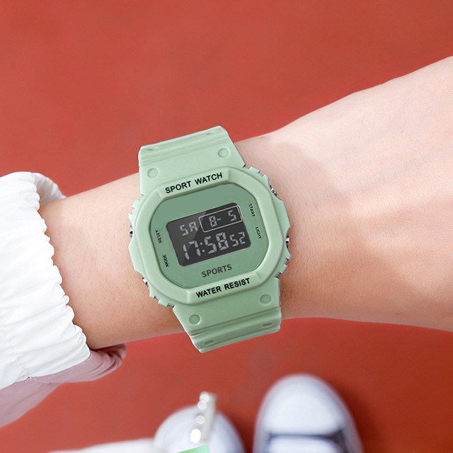 Đồng hồ điện tử nam nữ SPORTS S77 mặt đen cực đẹp, đèn led nhiều màu