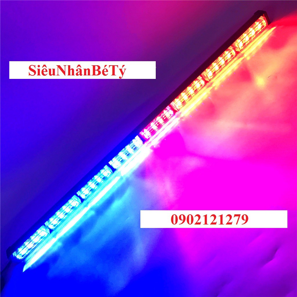 Xe hơi ô tô Đèn 32 LED Xanh ĐỎ dài 88cm công suất cao nhấp nháy thanh ánh sáng thanh ánh sáng thanh ánh sáng nhấp nháy á