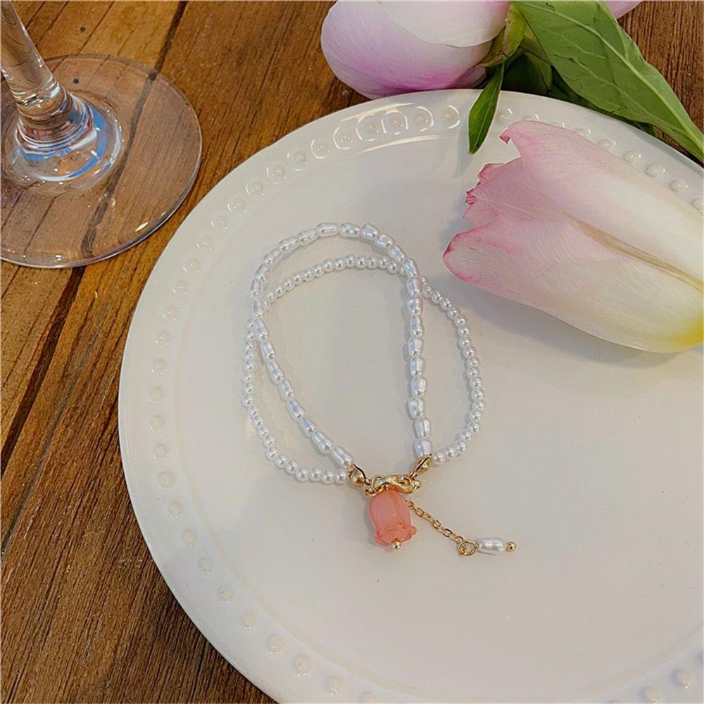 Vòng Đeo Tay Hai Tầng Họa Tiết Hoa Lãng Mạn Thời Trang Dự Tiệc