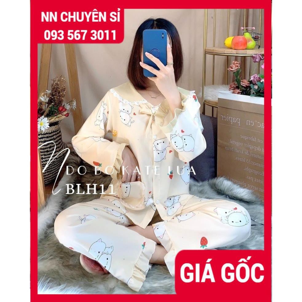 HÀNG ĐẸP ⚡ẢNH THẬT CHỤP TẠI SHOP⚡ ĐỒ BỘ CỔ BÈO TAY DÀI IN HÌNH - ĐÒ BỘ DÀI VẢI MỀM MÁT BLH11