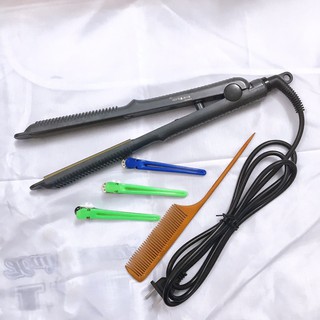[Mỹ Phẩm Hồng Sơn] Máy là cụp bản cong làm xoăn tóc Hàn Quốc ( Tặng 3 kẹp vịt + lược gỡ rỗi )