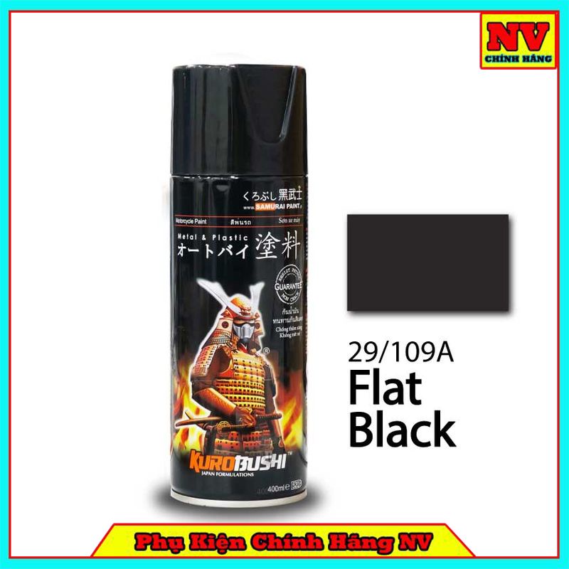 Chai Sơn Samurai 29/109A Màu Đen Mờ/Đen Nhám - Sơn Chính Hãng