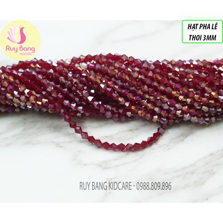 Hạt pha lê thoi 3mm tông hồng