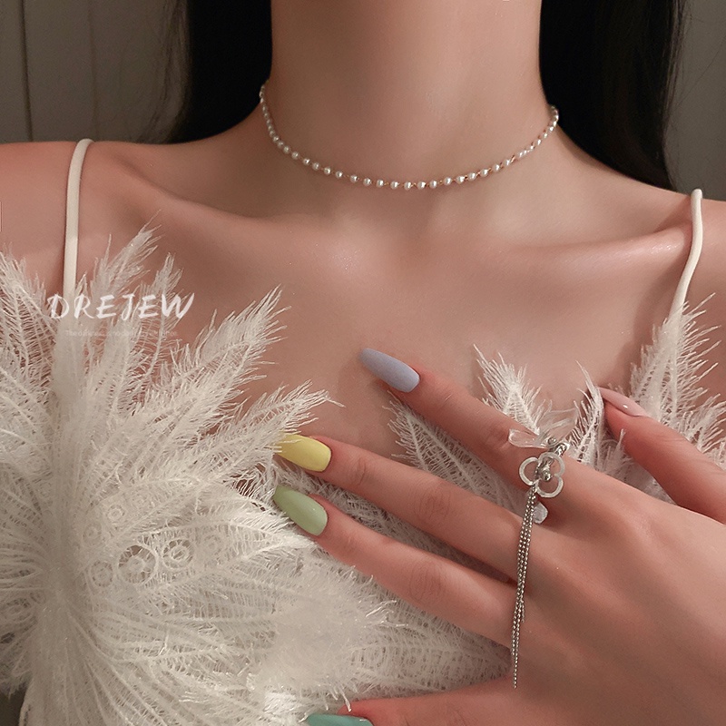 Dây chuyền DREJEW đính ngọc trai phong cách cổ điển sang trọng dành cho nữ