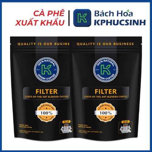 Combo 2 túi cà phê phin giấy Filter coffee 50g/túi KPHUCSINH - Hàng Chính Hãng