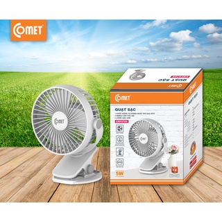 Quạt sạc tích điện comet crf0705 - quạt kẹp bàn, để bàn hoặc treo tường - quạt mini nhỏ gọn dễ dàng di chuyển