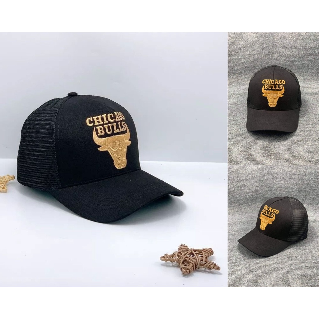 Mũ lưỡi trai logo trâu vàng cá tính ♥️FREESHIP♥️ Nón kết phối lưới CHICAGO BULLS