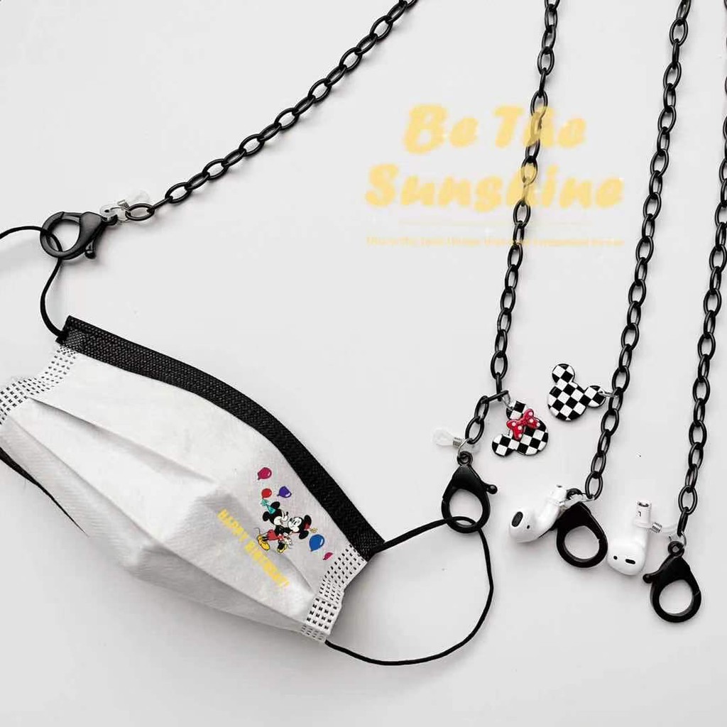 Mới Dây Đeo Cổ Mặt Hình Đầu Chuột Bằng Acrylic Màu Trắng Đen Sáng Tạo