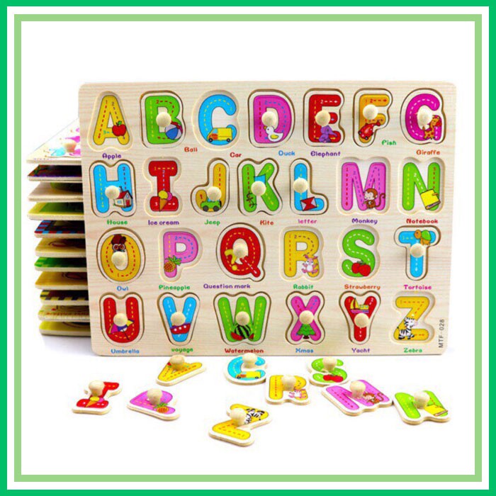[TẶNG QUÀ] Đồ chơi ghép hình bảng núm gỗ ghép hình,bảng chữ cái núm gỗ, chữ số và nhiều chủ đề (mua 10 tặng 1 bút chì)