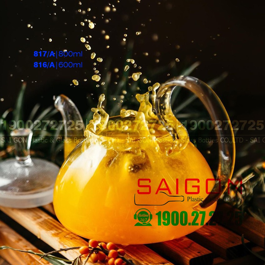 Bình Trà Thủy tinh Wilmax Thermo Tea Pot 600ml , 800ml | Thủy Tinh Chịu nhiệt Cao Cấp