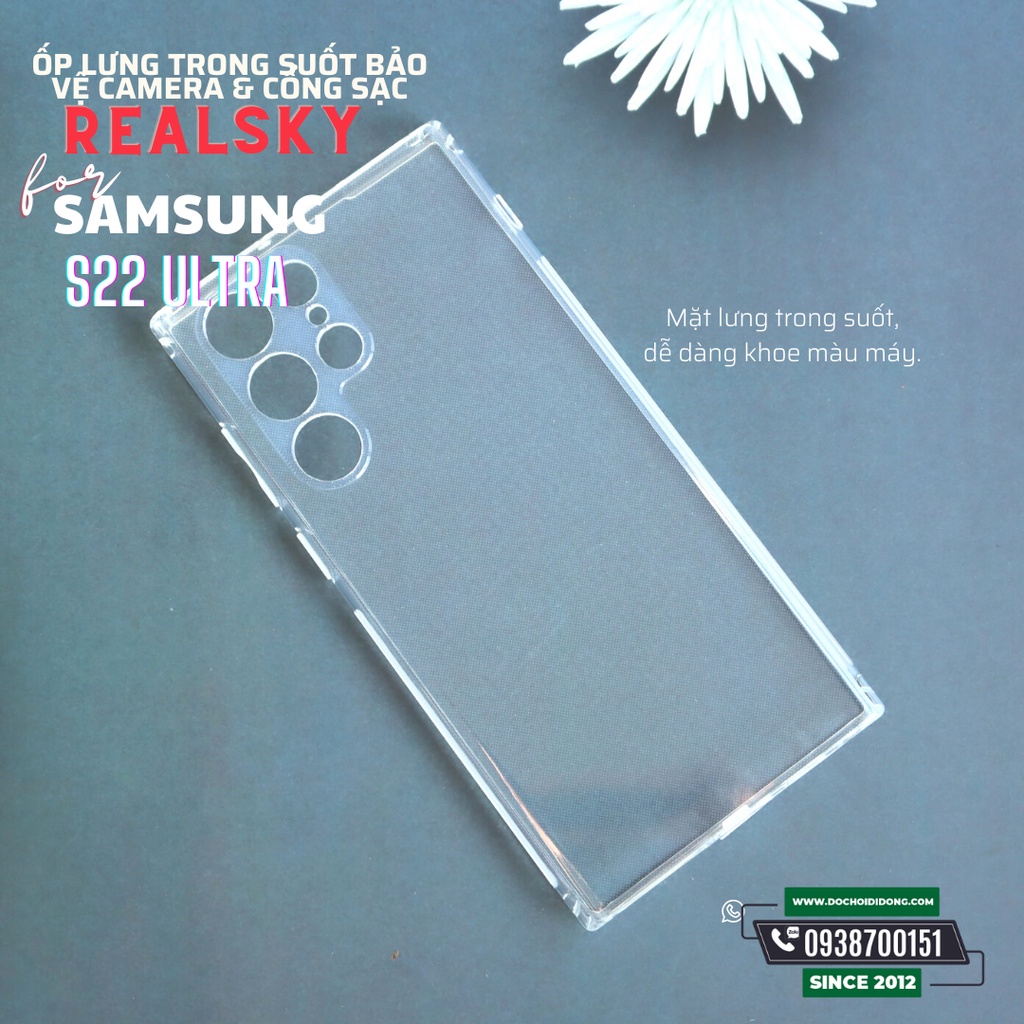 Ốp lưng Samsung S22 Ultra Realsky Dẻo Trong