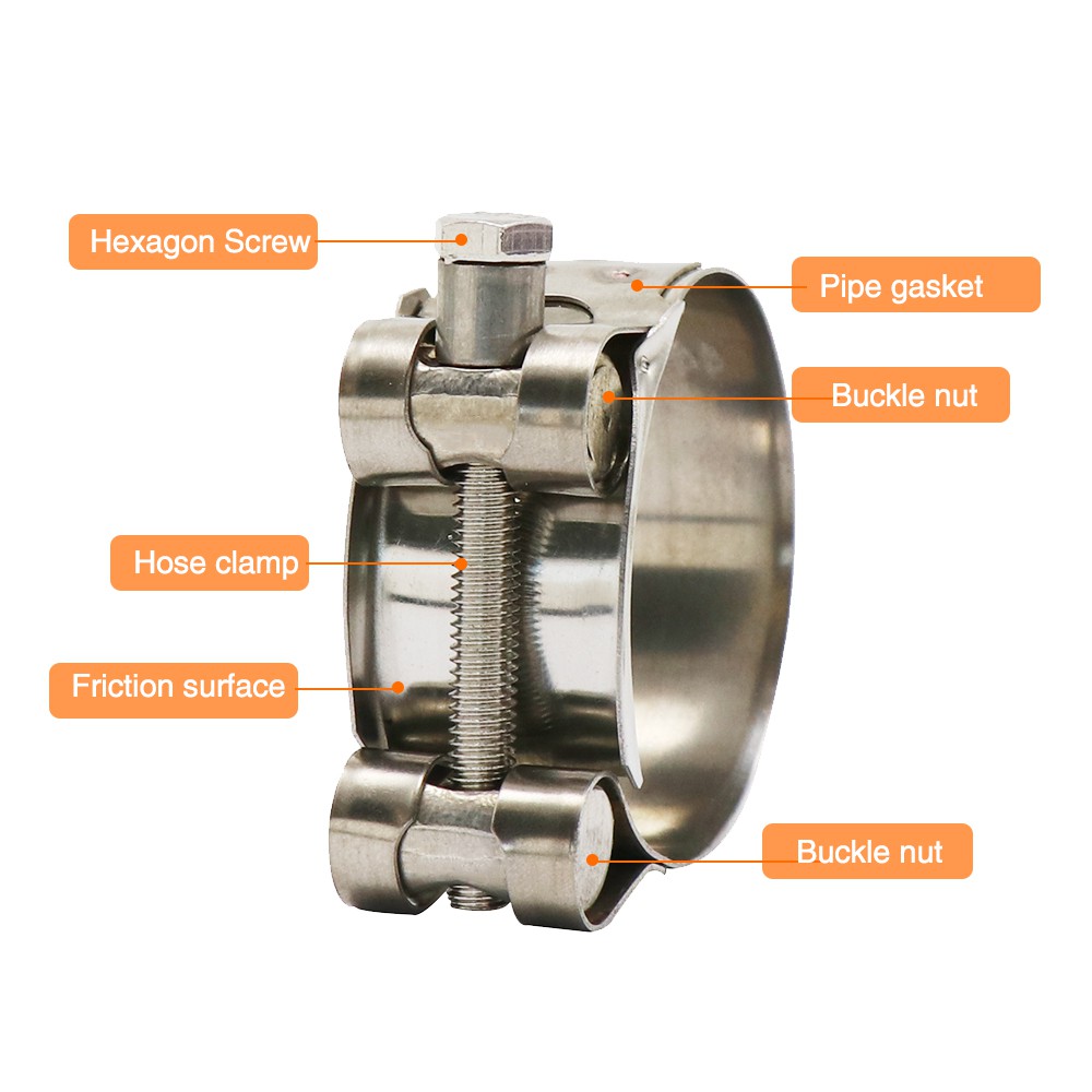 Vòng Giữ Ống Xả Bằng Thép Không Gỉ 304 26-63mm Dành Cho Xe Mô Tô