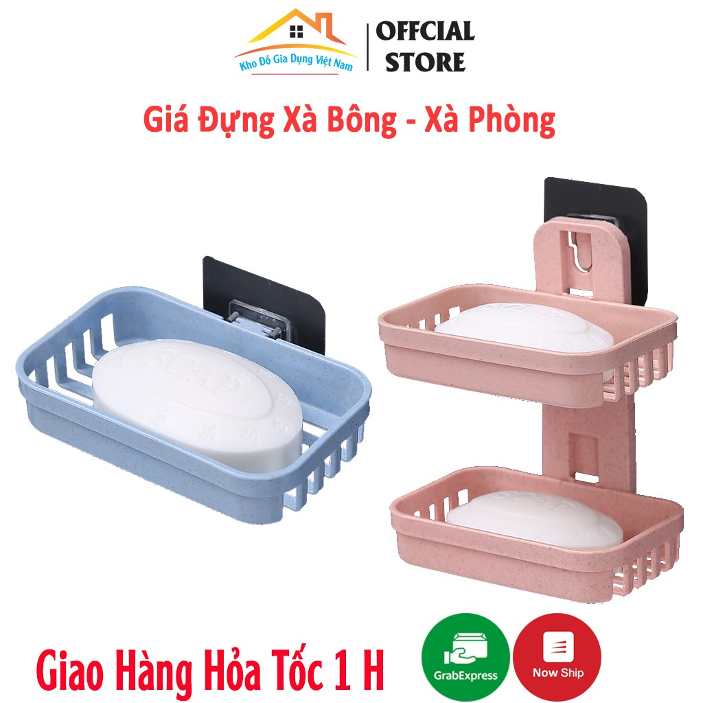 Giá Đựng Xà Phòng Khay Đựng Xà Phòng Dán Tường Thiết Kế 2 Tầng Tiện Lợi