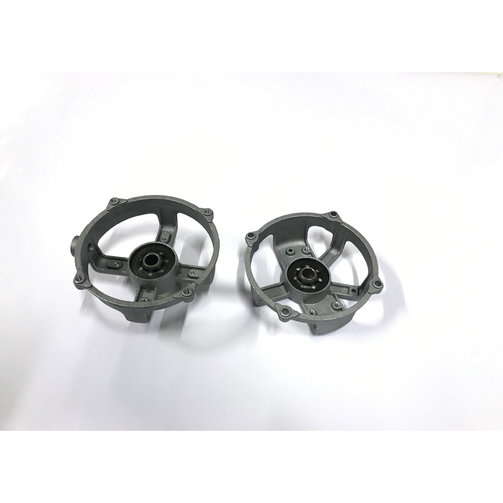 Kẹp nhôm stator quạt có răng hàng đẹp có gắn sẵn bạc thau - lồng chụp sato B3 B4 B5 B6