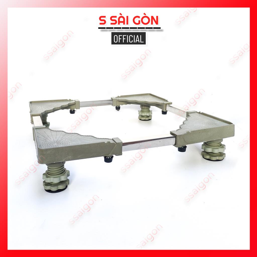 Chân đế máy giặt tủ lạnh trụ ren cao cấp chống rung SS4, chỉnh cao thấp