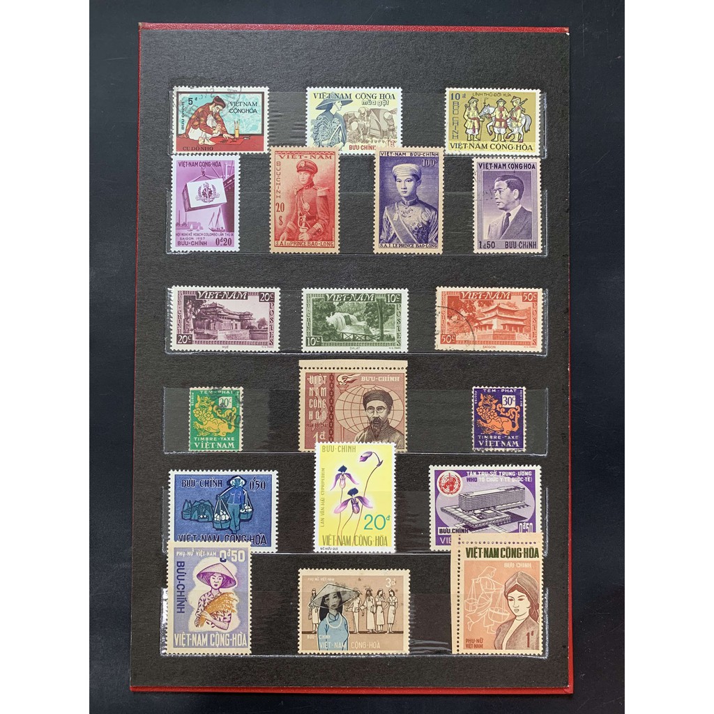 Set 19 tem Việt Nam sưu tầm hiếm 195x - Tặng Bìa đựng