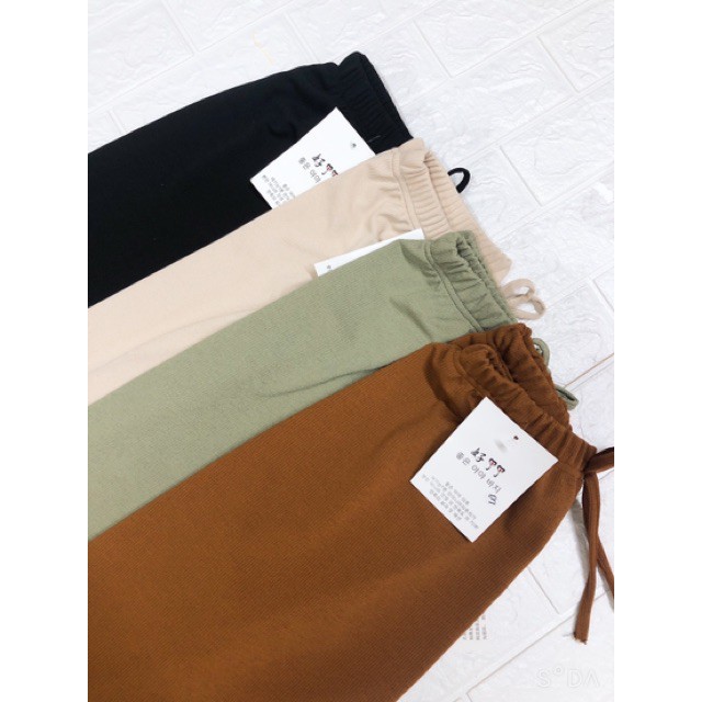 quần culottes dáng dài cạp chun gân tăm nhiều màu | WebRaoVat - webraovat.net.vn