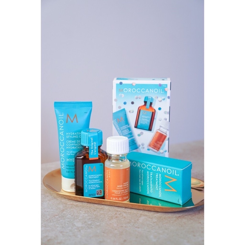 Set dưỡng tóc Moroccanoil Treatment 15ml - Hydrating Styling Cream 20ml - Night Body Serum 10ml