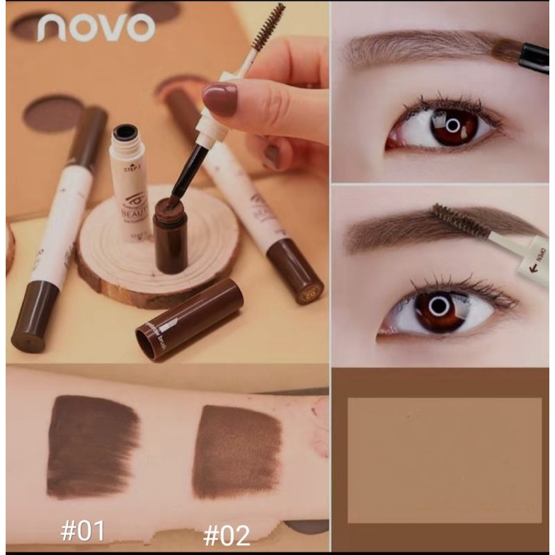 [Mua 2 tặng 1] Mascara mày chuốt lông mày màu nâu Hàn Quốc/ Eyebrow mascara