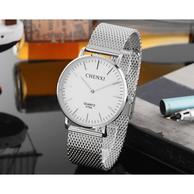 Đồng Hồ Đeo Tay Chexi Chống Thấm Nước Siêu Mỏng Bằng Thép Không Gỉ Dành Cho Nam