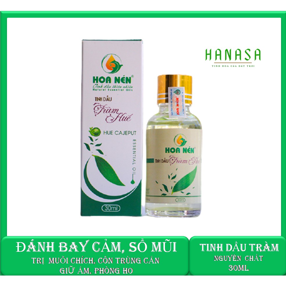 [Tinh dầu giả hoàn tiền]Tinh dầu tràm Hoa Nén 30ml [nguyên chất] trị muỗi đốt, đánh bay cảm, ho.