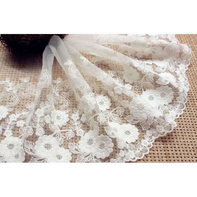 Ren bản rộng 10.7cm -18.5cm màu trắng các mẫu