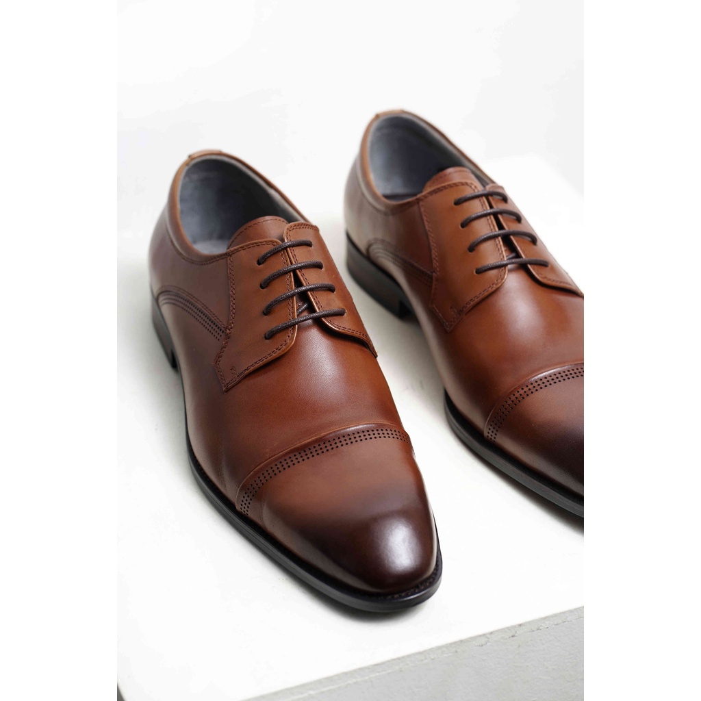 Giày tây công sở nam màu nâu Elegant Derby, giày văn phòng da thật TONKIN